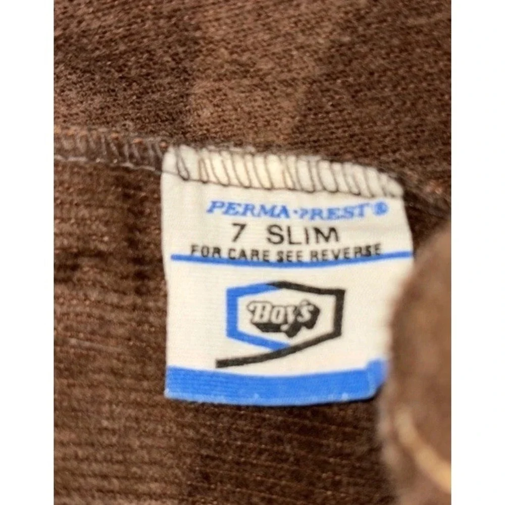 Vintage 70s Sears‎ Toughskins Brown Boys 7 Slim Fit Jeans NWOT - Picture 5 of 9